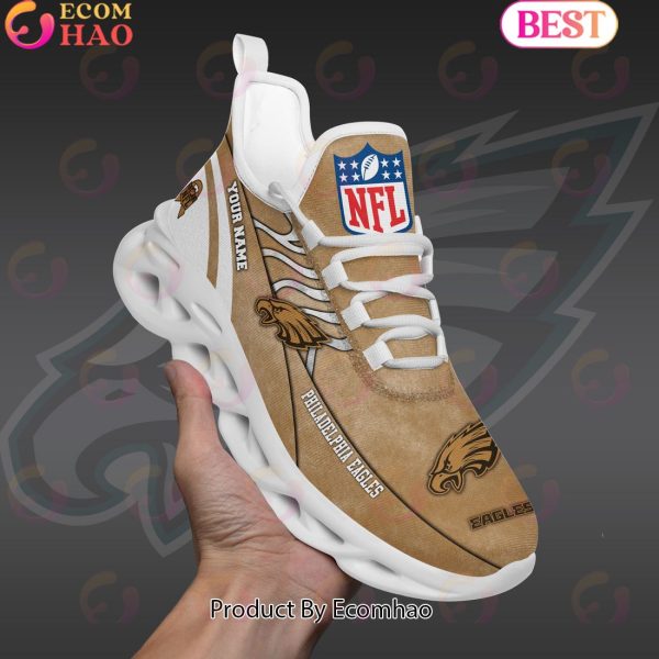 Custom Name NFL Philadelphia Eagles X Salute to Service For Veterans Day Celebration Max Soul Shoes