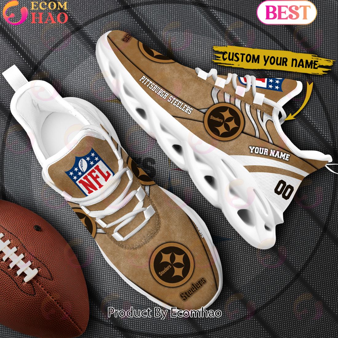 Custom Name NFL Pittsburgh Steelers X Salute to Service For Veterans Day Celebration Max Soul Shoes