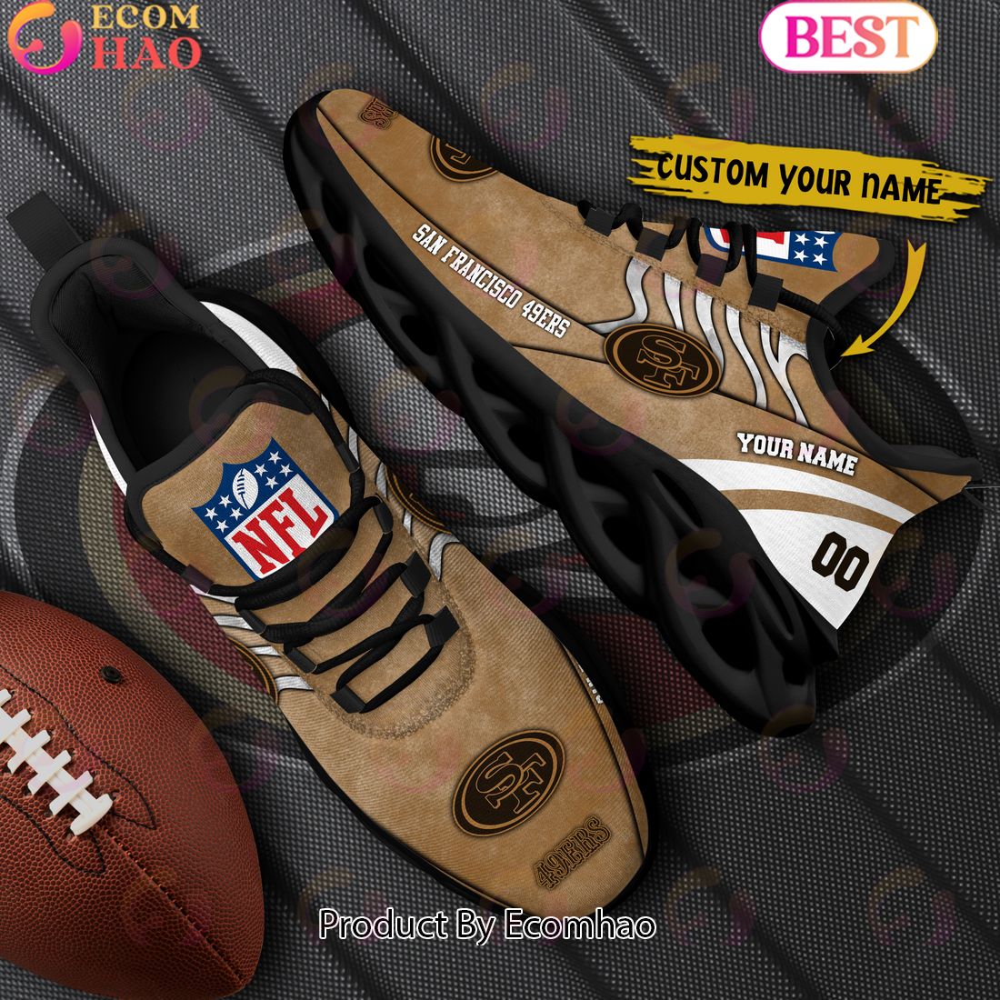 Custom Name NFL San Francisco 49ers X Salute to Service For Veterans Day Celebration Max Soul Shoes