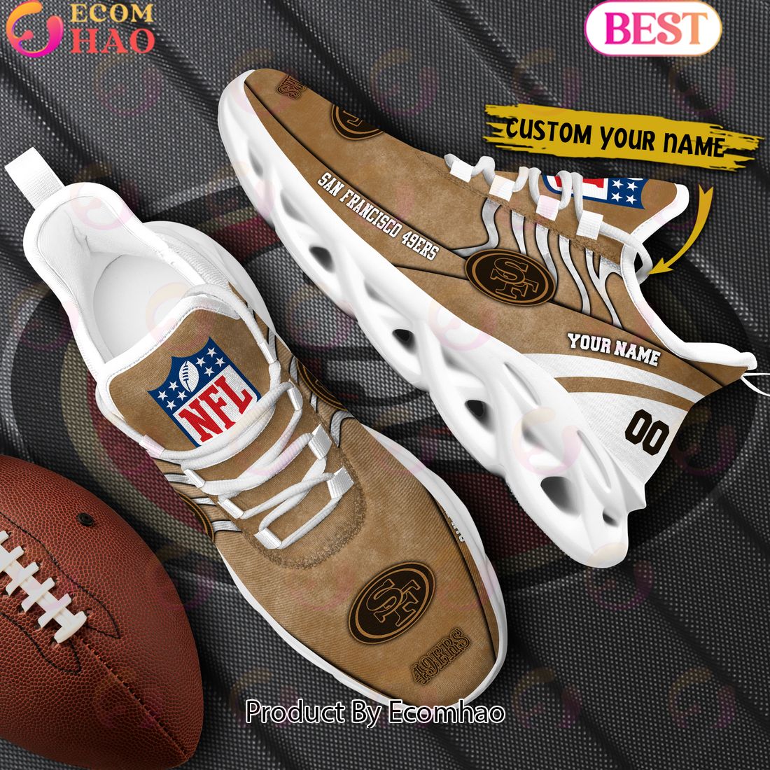 Custom Name NFL San Francisco 49ers X Salute to Service For Veterans Day Celebration Max Soul Shoes