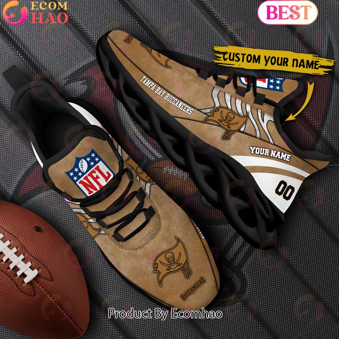 Custom Name NFL Tampa Bay Buccaneers X Salute to Service For Veterans Day Celebration Max Soul Shoes