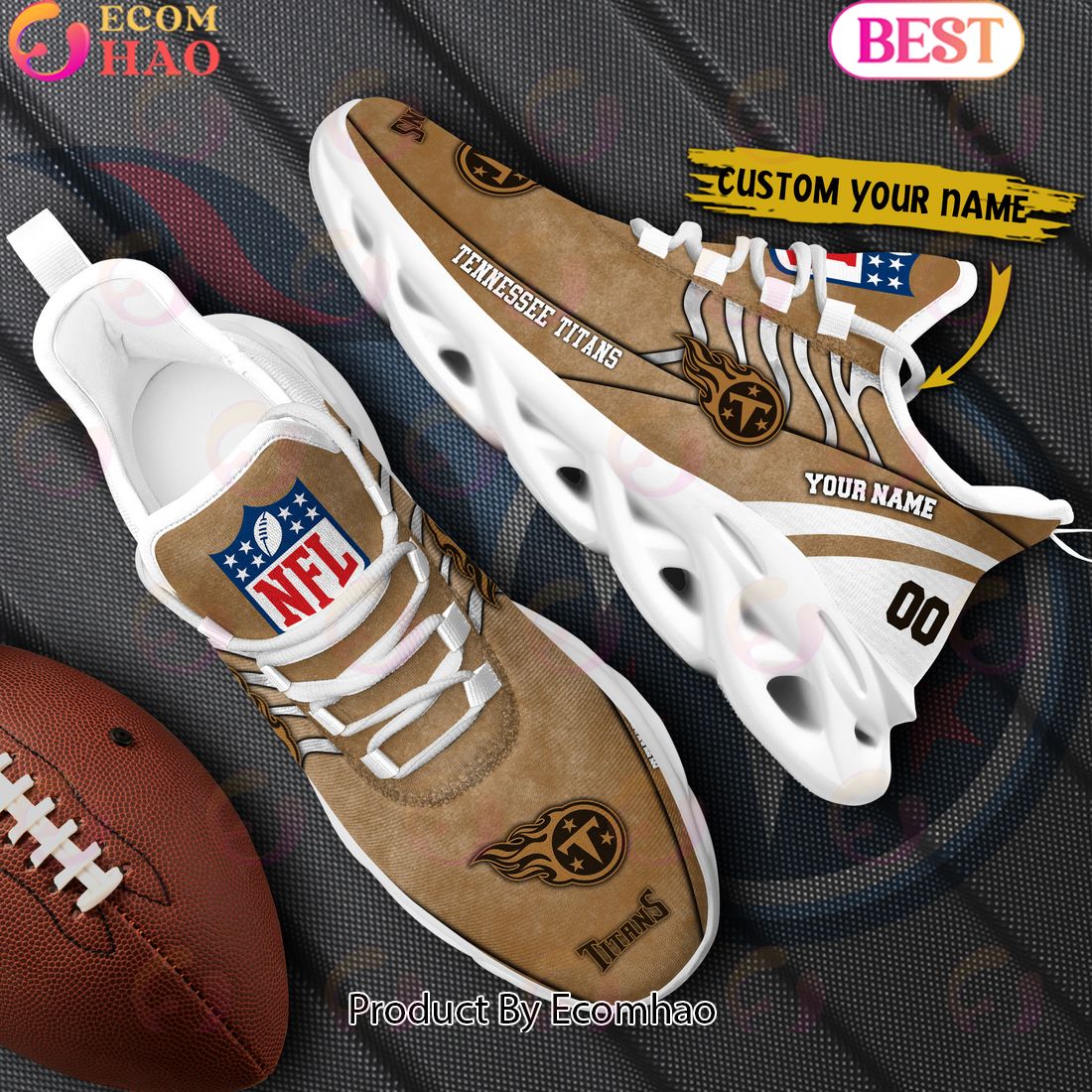 Custom Name NFL Tennessee Titans X Salute to Service For Veterans Day Celebration Max Soul Shoes