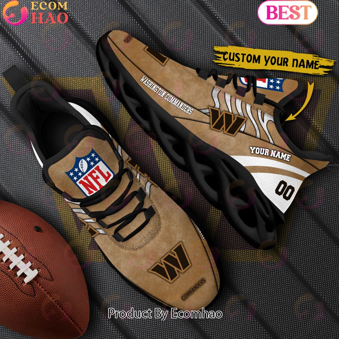 Custom Name NFL Washington Commanders X Salute to Service For Veterans Day Celebration Max Soul Shoes