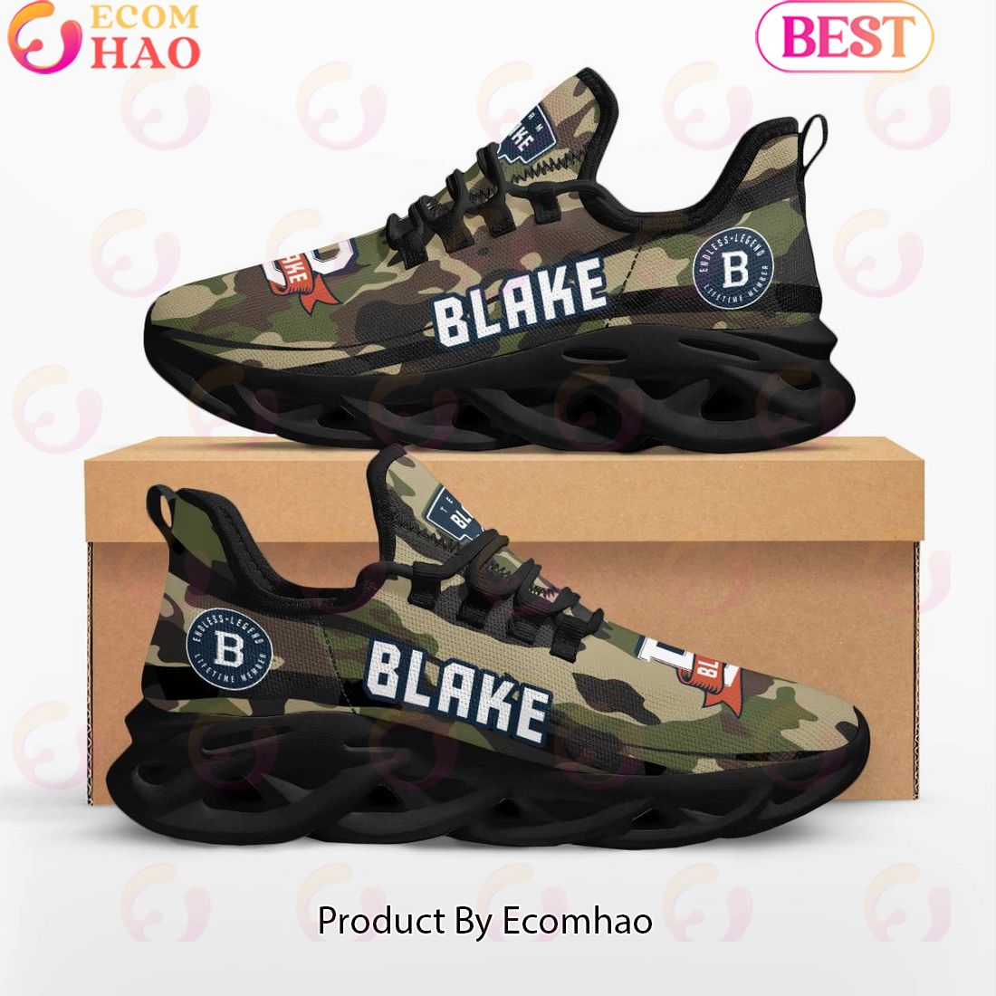 Blake Endless Legend Lifetime Member Special Camo Military Design Max Soul Shoes, Sneakers