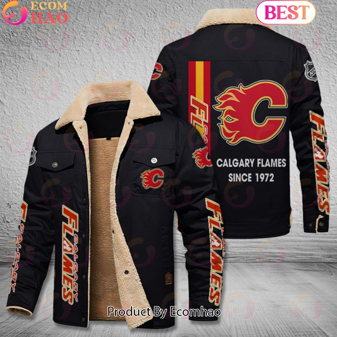 NHL Calgary Flames Since 1972 Leather Jacket