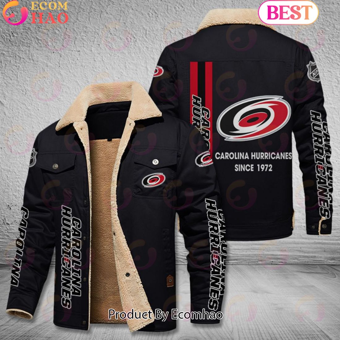 NHL Carolina Hurricanes Since 1972 Leather Jacket