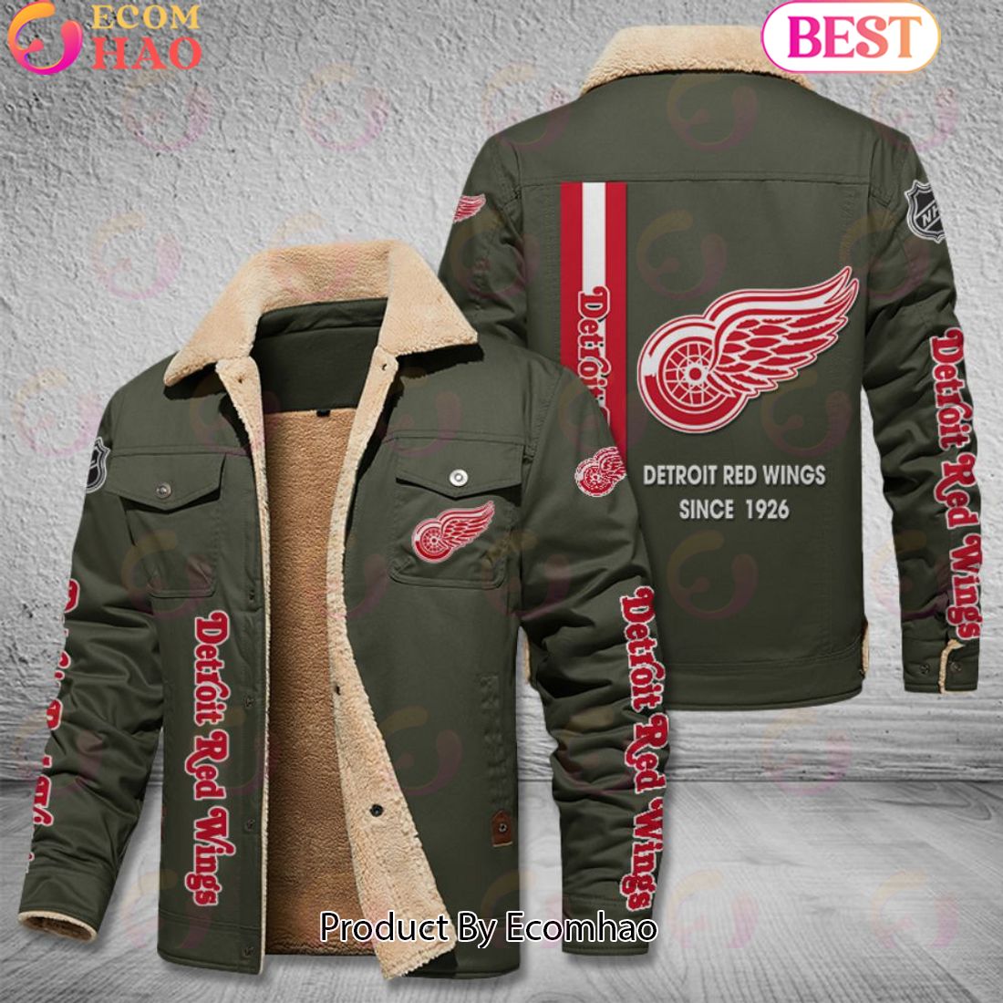 NHL Detroit Red Wings Since 1926 Leather Jacket