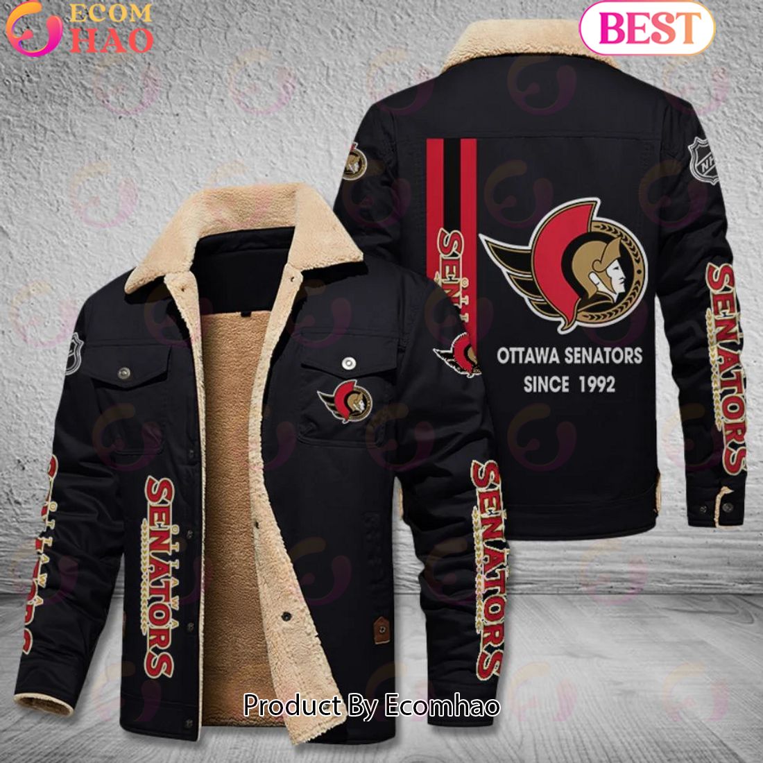 NHL Ottawa Senators Since 1992 Leather Jacket