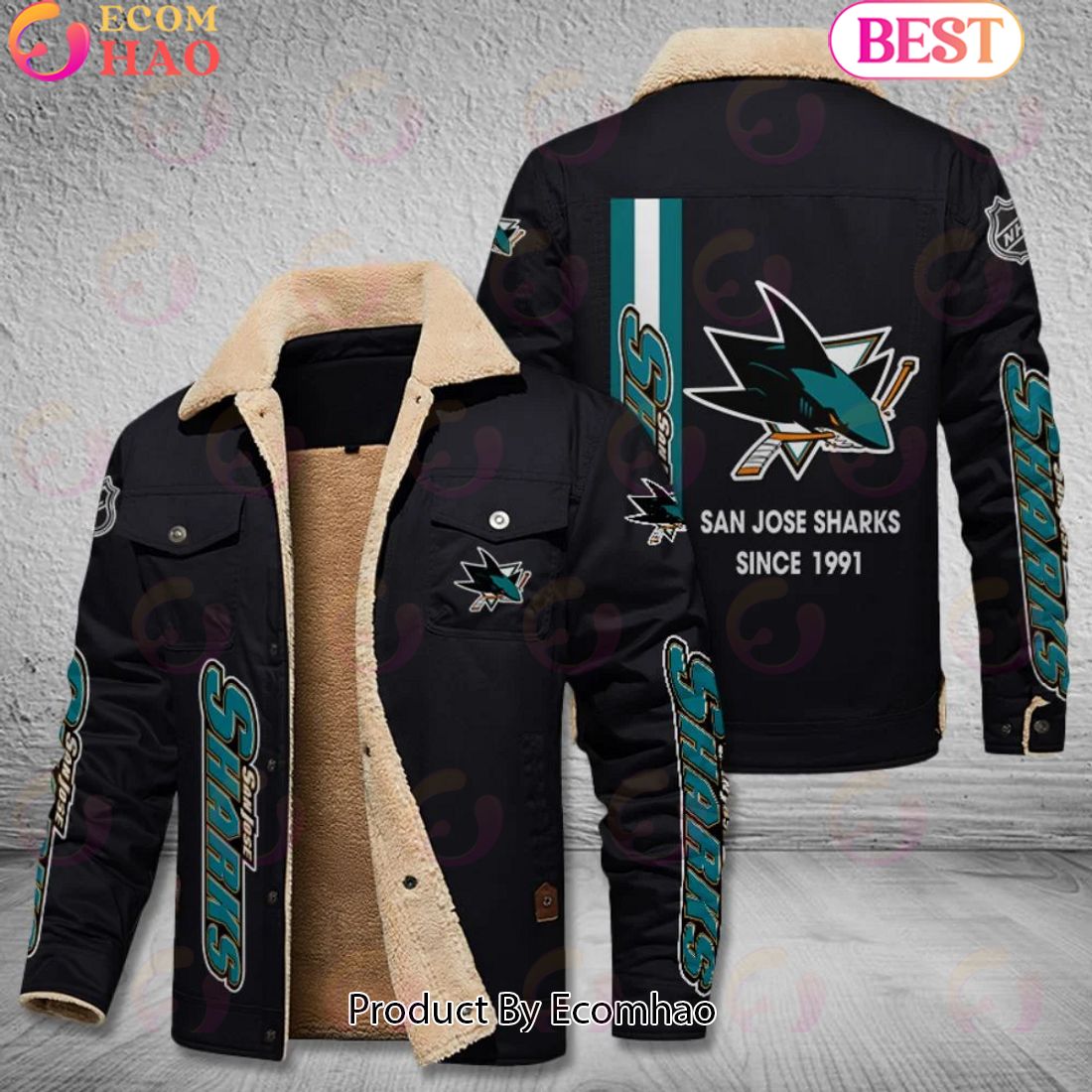 NHL San Jose Sharks Since 1991 Leather Jacket