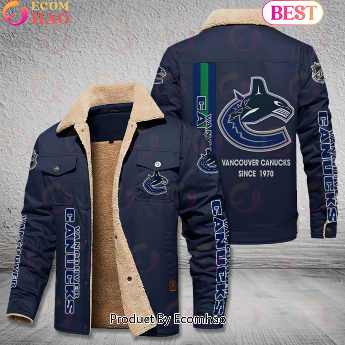 NHL Vancouver Canucks Since 1970 Leather Jacket