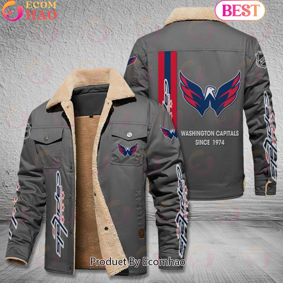 NHL Washington Capitals Since 1974 Leather Jacket