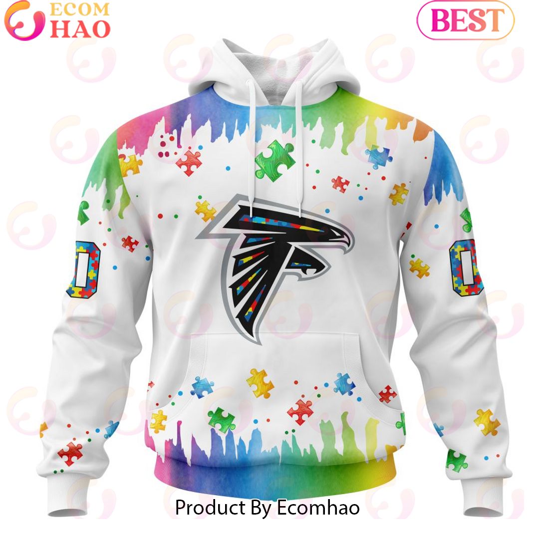 NFL Atlanta Falcons Special Autism Awareness Design 2023 Personalized 3D Hoodie