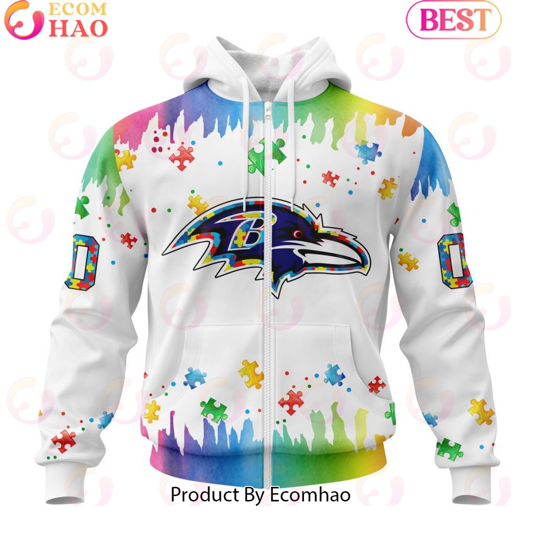 NFL Baltimore Ravens Special Autism Awareness Design 2023 Personalized 3D Hoodie