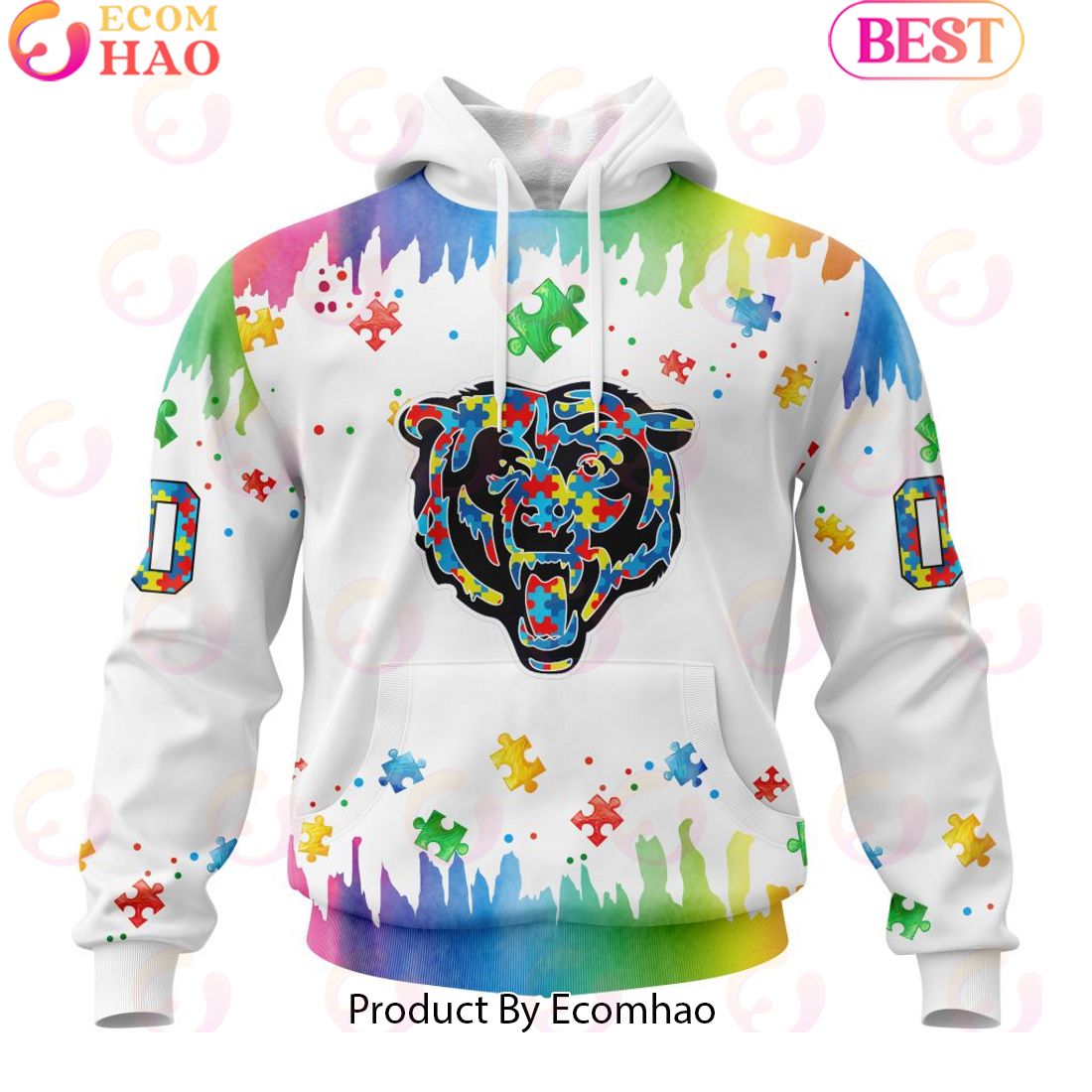 NFL Chicago Bears Special Autism Awareness Design 2023 Personalized 3D Hoodie