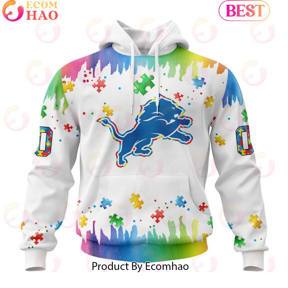 NFL Detroit Lions Special Autism Awareness Design 2023 Personalized 3D Hoodie