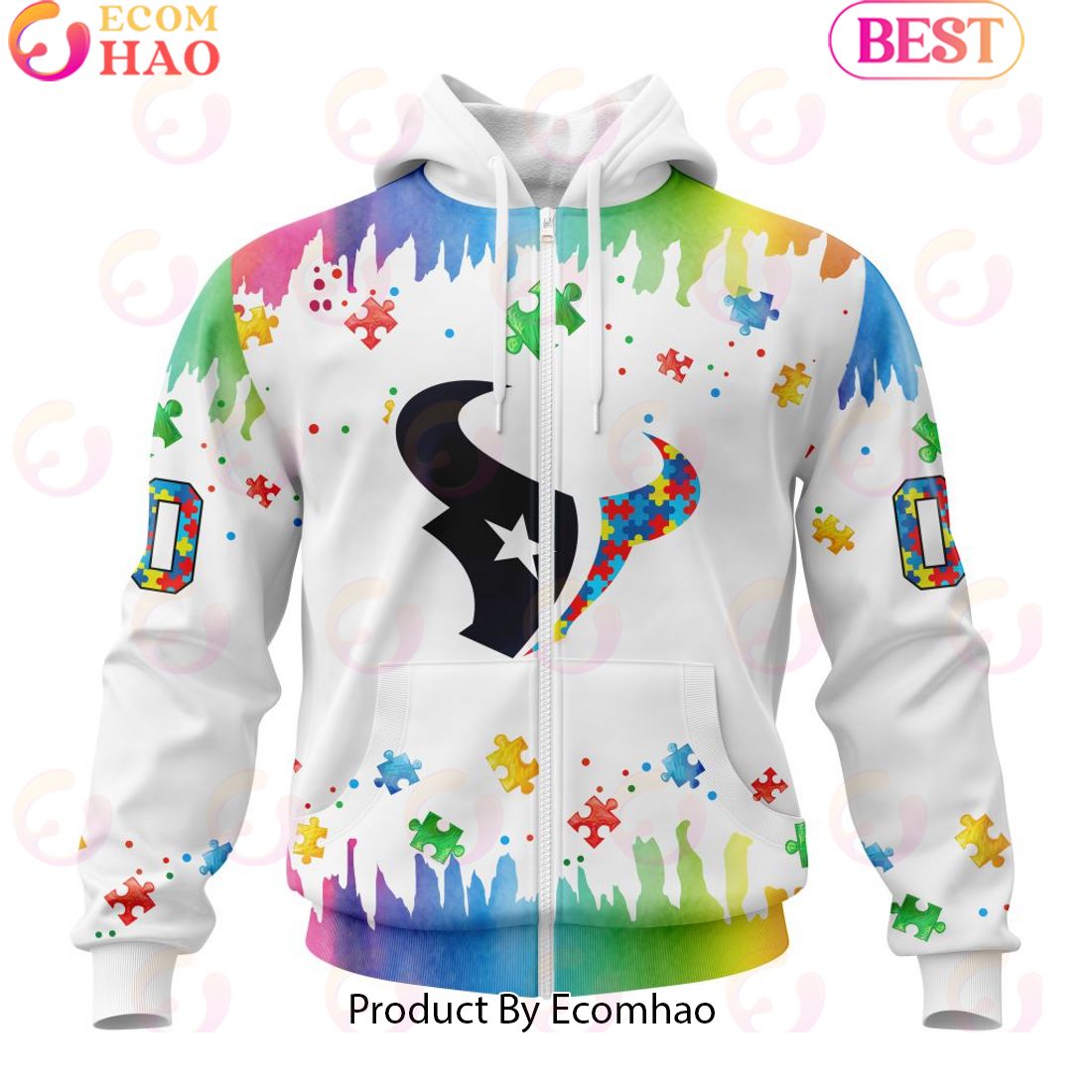 NFL Houston Texans Special Autism Awareness Design 2023 Personalized 3D Hoodie