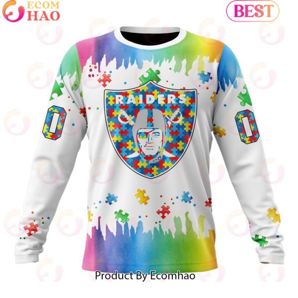 NFL Las Vegas Raiders Special Autism Awareness Design 2023 Personalized 3D Hoodie