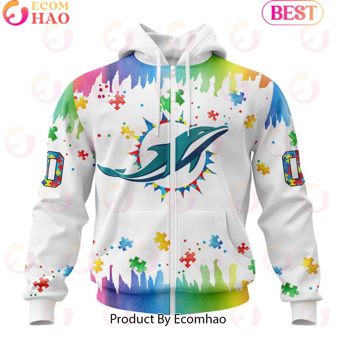 NFL Miami Dolphins Special Autism Awareness Design 2023 Personalized 3D Hoodie