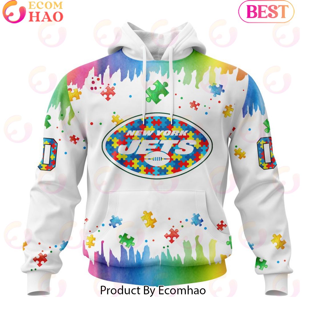 NFL New York Jets Special Autism Awareness Design 2023 Personalized 3D Hoodie