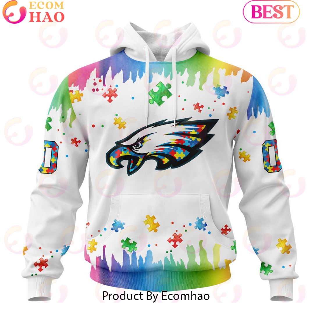 NFL Philadelphia Eagles Special Autism Awareness Design 2023 Personalized 3D Hoodie