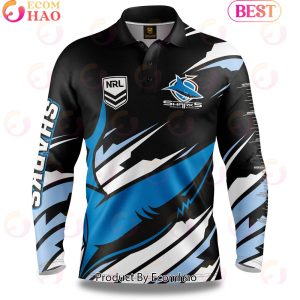 Cronulla-Sutherland Sharks NRL Fishing Long Sleeve Polo Shirt