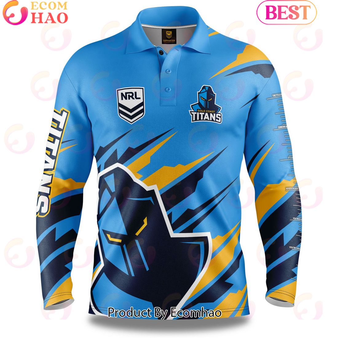 New Zealand Warriors NRL Fishing Long Sleeve Polo Shirt