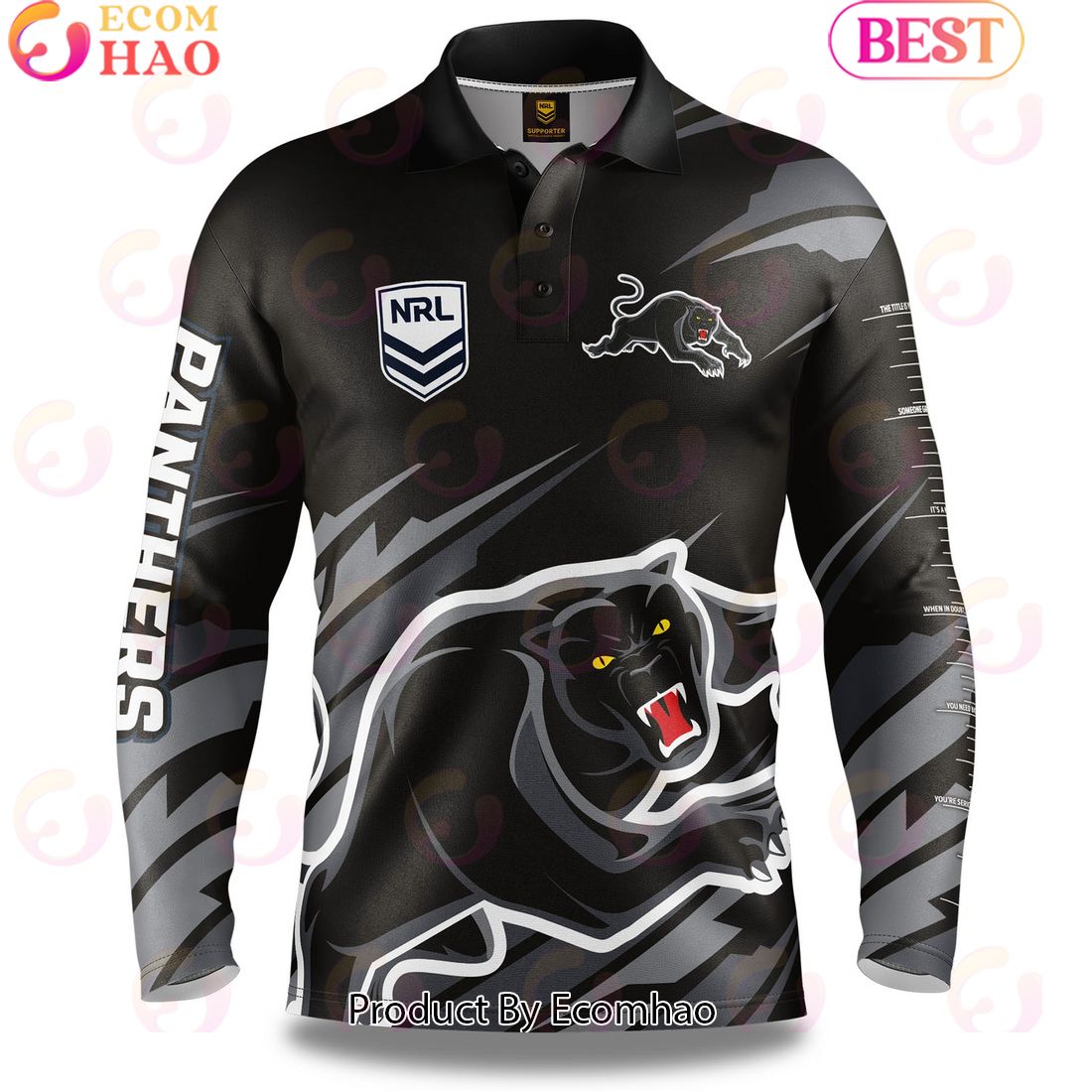 Penrith Panthers NRL Fishing Long Sleeve Polo Shirt