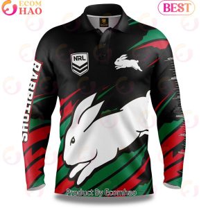 South Sydney Rabbitohs NRL Fishing Long Sleeve Polo Shirt
