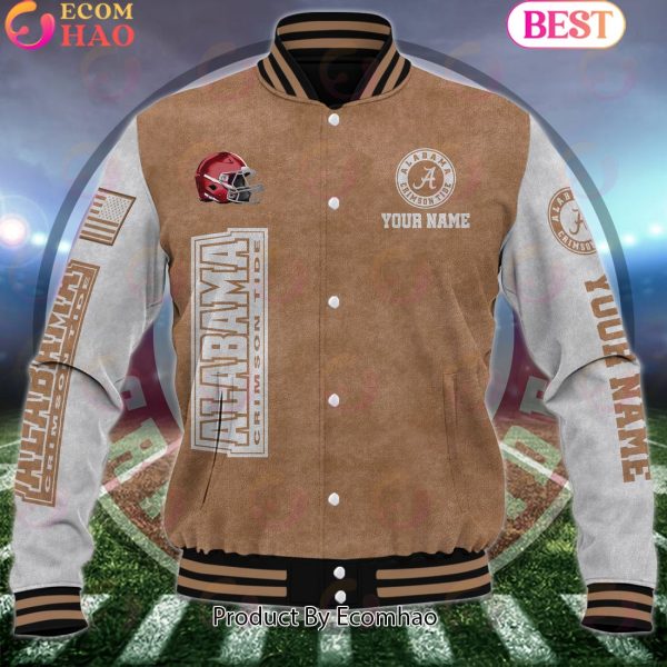 NCAA Alabama Crimson Tide Salute to Service For Veteran Day Color Custom Name Baseball Jacket
