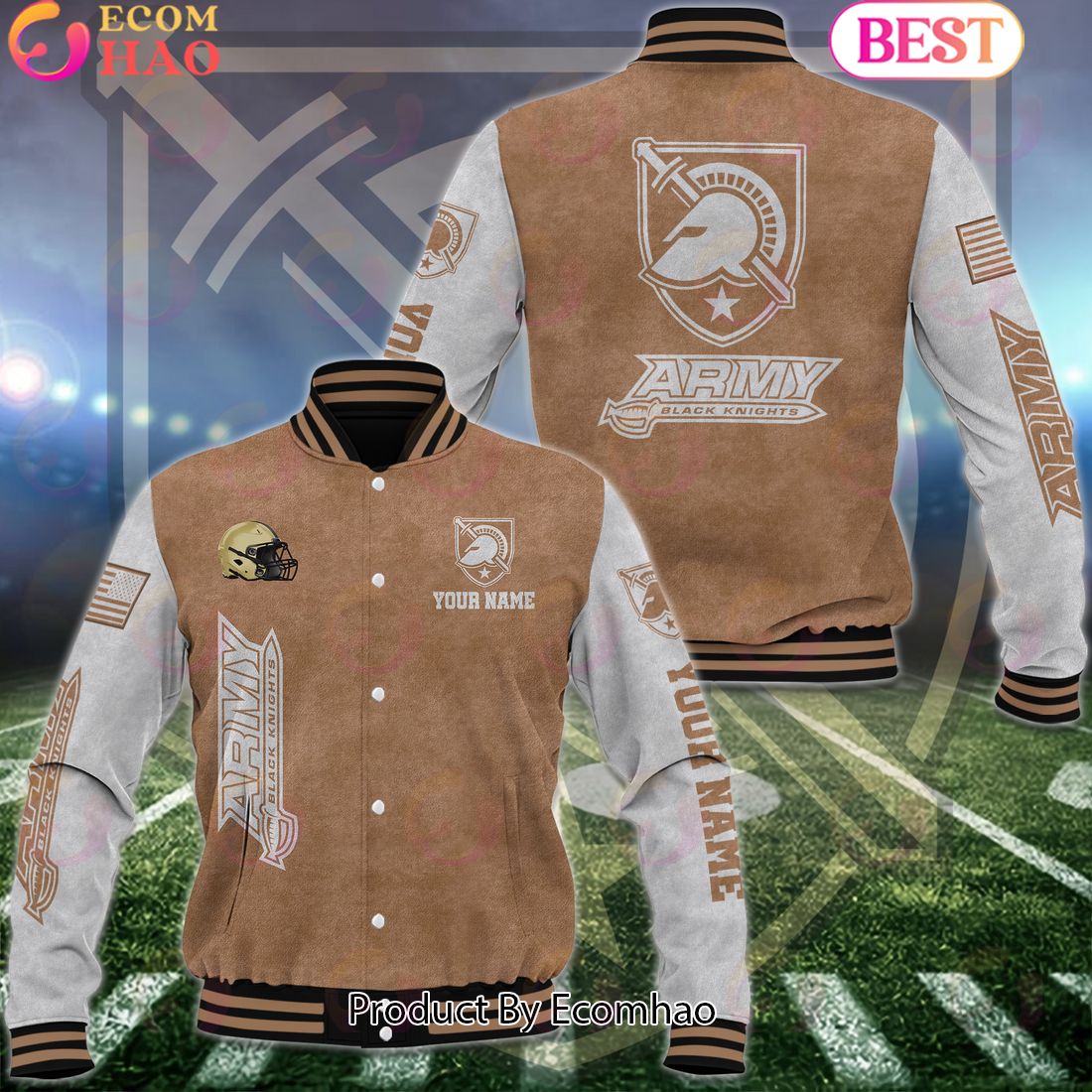 NCAA Army Black Knights Salute to Service For Veteran Day Color Custom Name Baseball Jacket