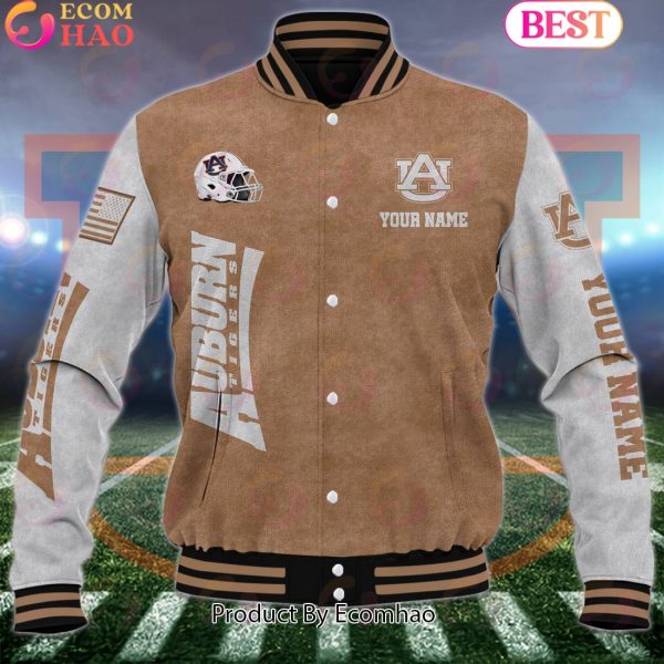 NCAA Auburn Tigers Salute to Service For Veteran Day Color Custom Name Baseball Jacket
