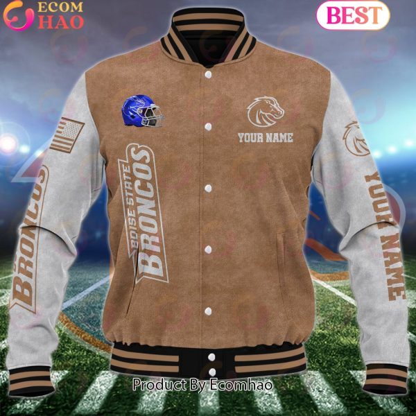 NCAA Boise State Broncos Salute to Service For Veteran Day Color Custom Name Baseball Jacket