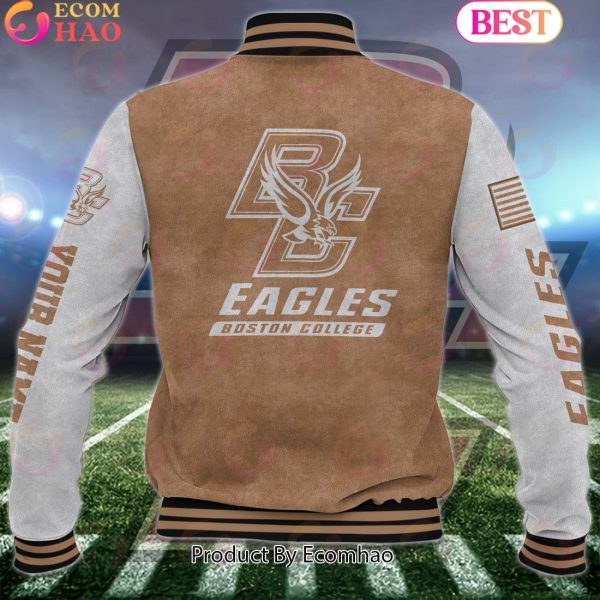 NCAA Boston College Eagles Salute to Service For Veteran Day Color Custom Name Baseball Jacket