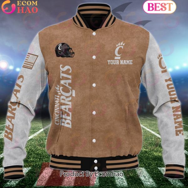 NCAA Cincinnati Bearcats Salute to Service For Veteran Day Color Custom Name Baseball Jacket