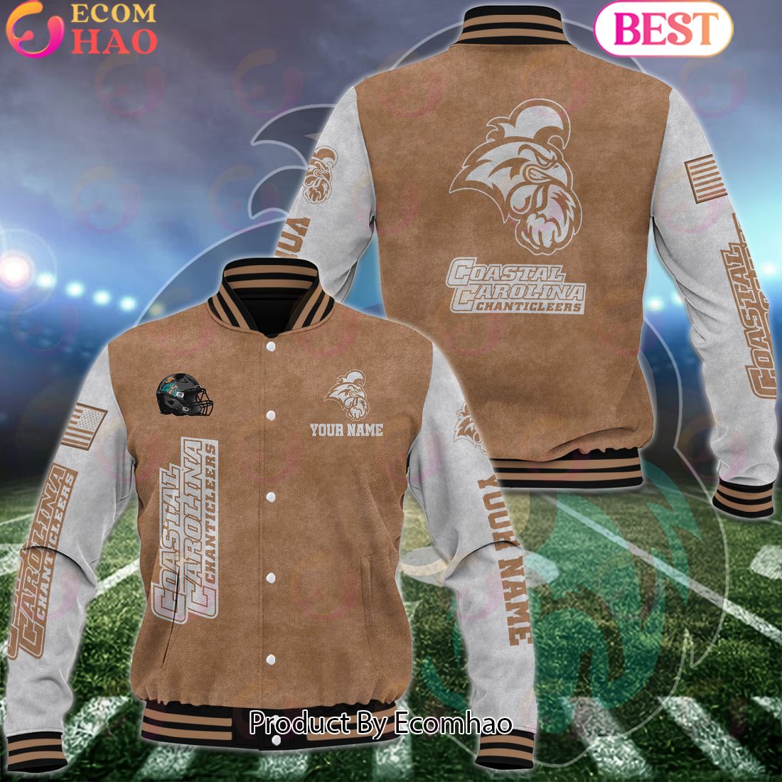 NCAA Florida State Seminoles Salute to Service For Veteran Day Color Custom Name Baseball Jacket