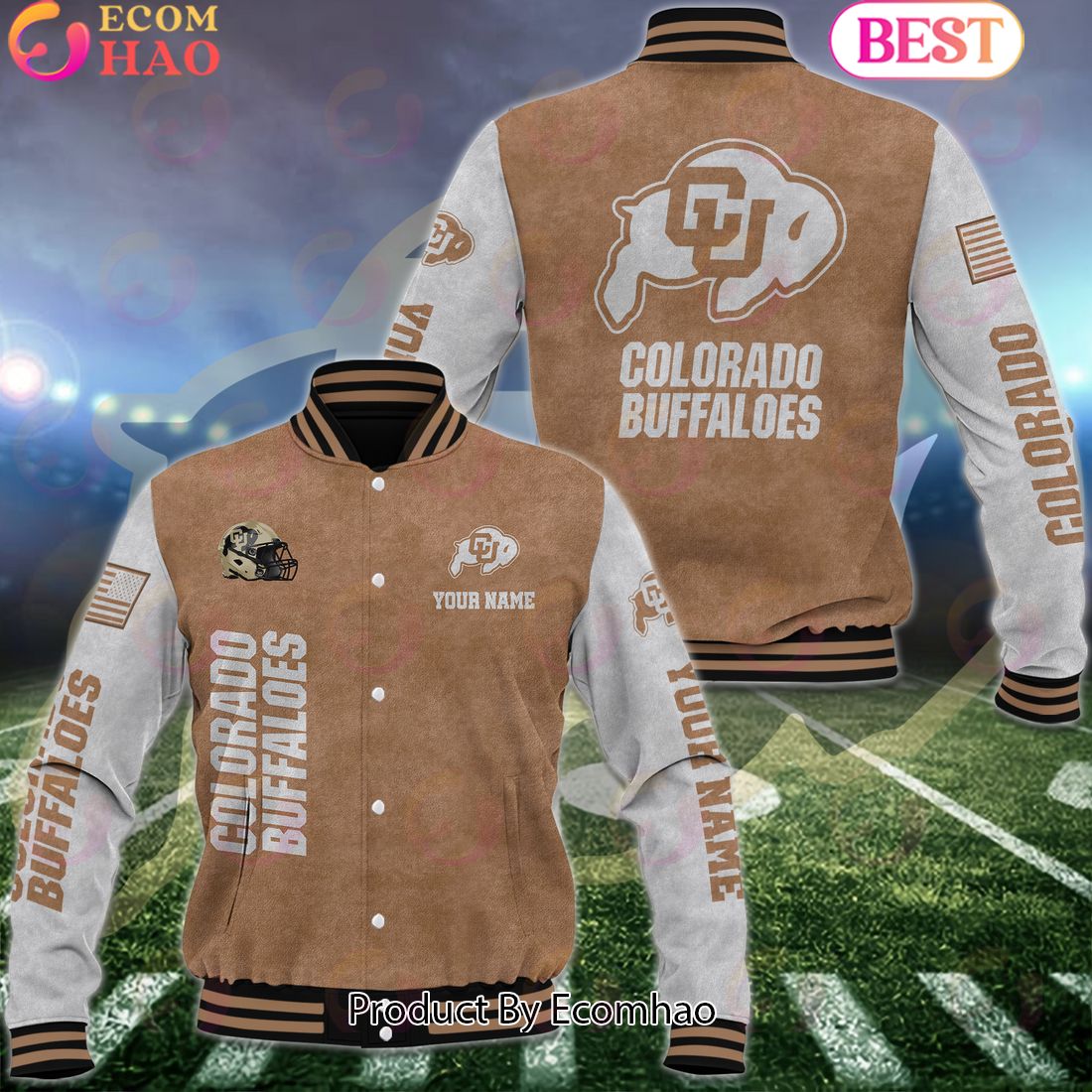 NCAA Florida State Seminoles Salute to Service For Veteran Day Color Custom Name Baseball Jacket