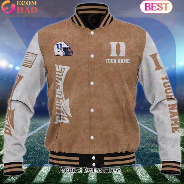NCAA Duke Blue Devils Salute to Service For Veteran Day Color Custom Name Baseball Jacket