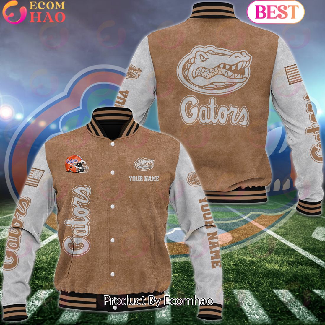 NCAA Florida Gators Salute to Service For Veteran Day Color Custom Name Baseball Jacket