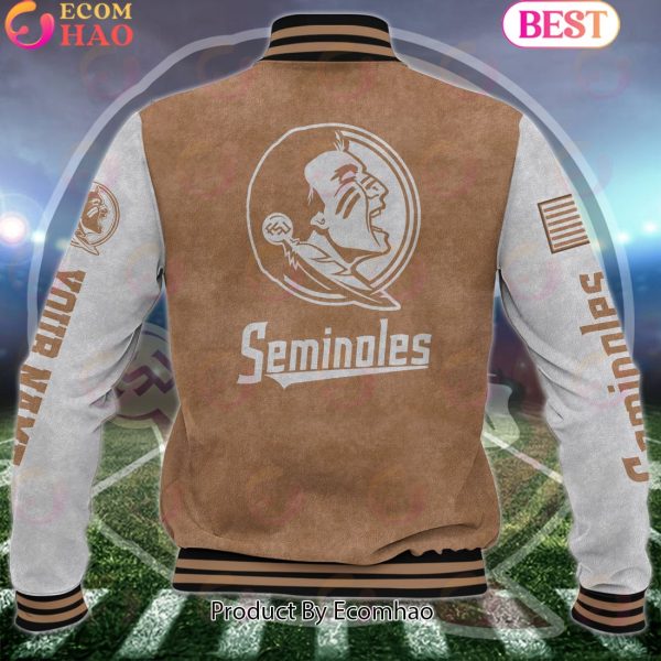 NCAA Florida State Seminoles Salute to Service For Veteran Day Color Custom Name Baseball Jacket