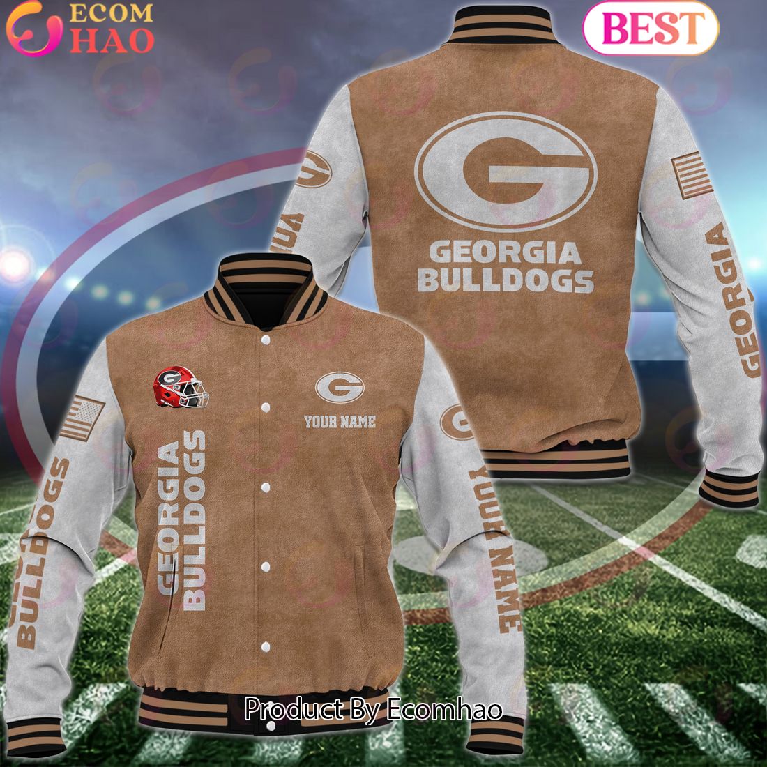 NCAA Georgia Tech Yellow Jackets Salute to Service For Veteran Day Color Custom Name Baseball Jacket