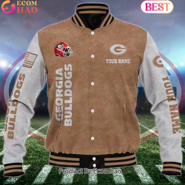 NCAA Georgia Bulldogs Salute to Service For Veteran Day Color Custom Name Baseball Jacket