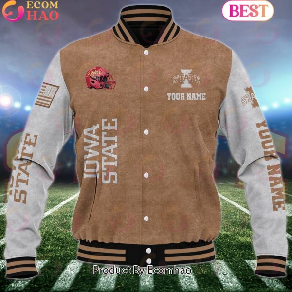 NCAA Iowa State Cyclones Salute to Service For Veteran Day Color Custom Name Baseball Jacket