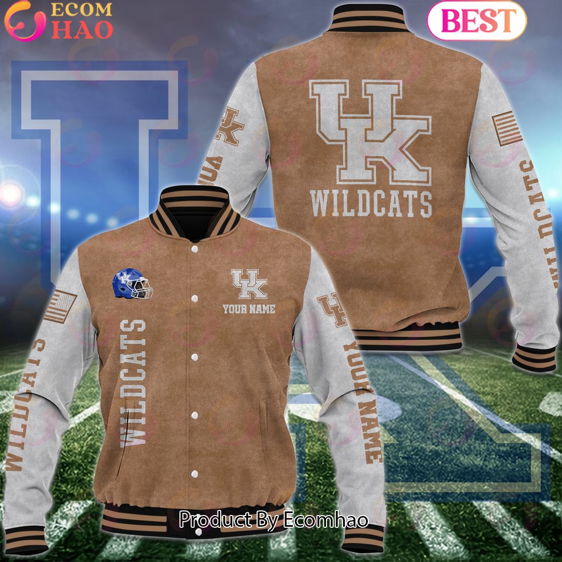 NCAA Kansas Jayhawks Salute to Service For Veteran Day Color Custom Name Baseball Jacket