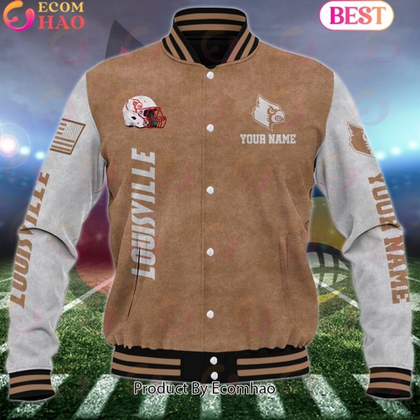 NCAA Louisville Cardinals Salute to Service For Veteran Day Color Custom Name Baseball Jacket