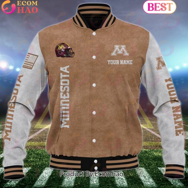 NCAA Minnesota Golden Gophers Salute to Service For Veteran Day Color Custom Name Baseball Jacket