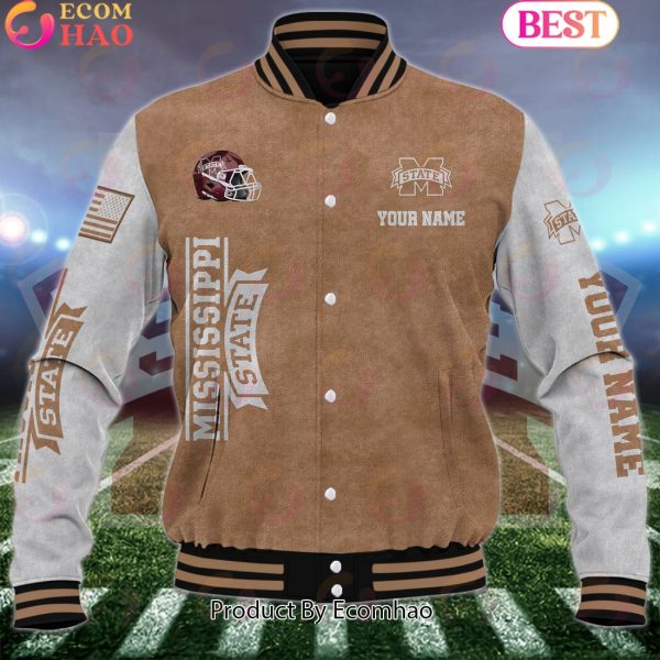 NCAA Mississippi State Bulldogs Salute to Service For Veteran Day Color Custom Name Baseball Jacket