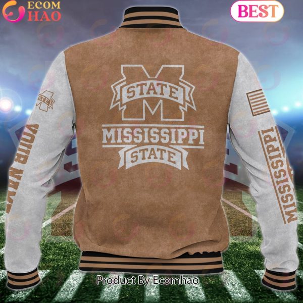NCAA Mississippi State Bulldogs Salute to Service For Veteran Day Color Custom Name Baseball Jacket