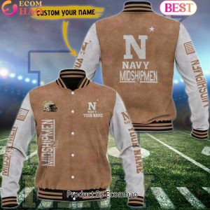 NCAA Navy Midshipmen Salute to Service For Veteran Day Color Custom Name Baseball Jacket