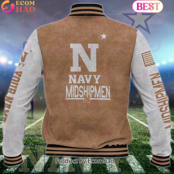 NCAA Navy Midshipmen Salute to Service For Veteran Day Color Custom Name Baseball Jacket