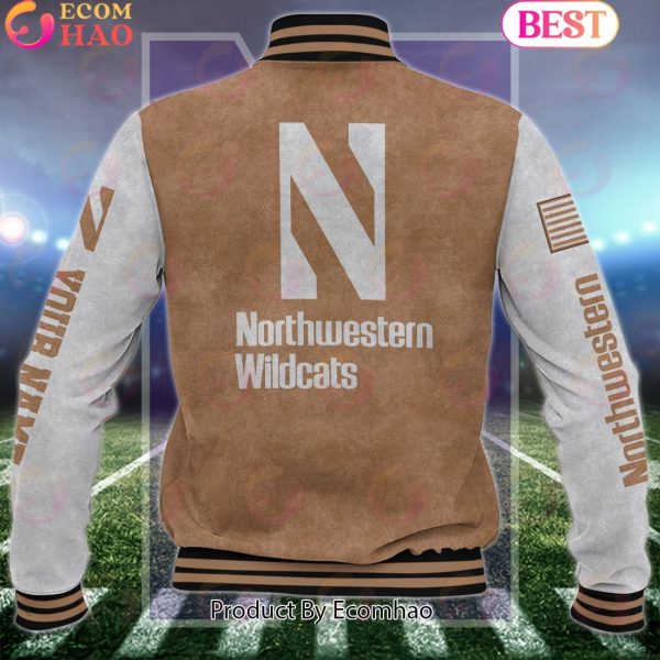 NCAA Northwestern Wildcats Salute to Service For Veteran Day Color Custom Name Baseball Jacket